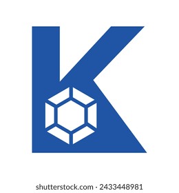 Initial Diamond Logo combine with letter K vector template