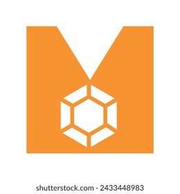 Initial Diamond Logo combine with letter M vector template