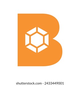 Initial Diamond Logo combine with letter B vector template