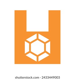 Ursprüngliches Diamant-Logo kombiniert mit Buchstaben-H-Vektor-Vorlage
