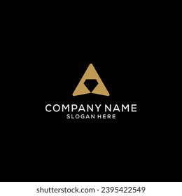 initial A diamond logo design vector