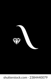  initial A with diamond vector logo design