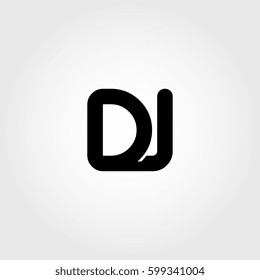 initial dj black business logo