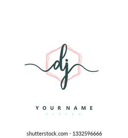 Initial DJ handwriting logo