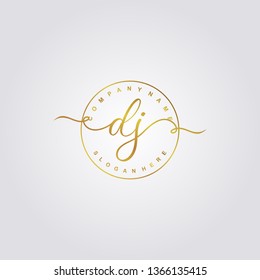 Initial DJ handwriting logo