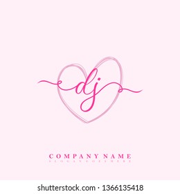 Initial DJ handwriting logo