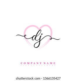 Initial DJ handwriting logo
