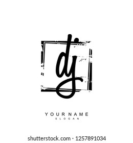 Initial DJ handwriting logo vector