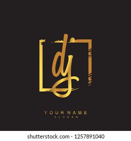 Initial DJ handwriting logo vector