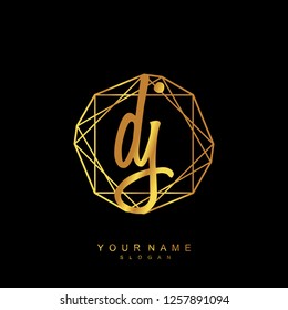 Initial DJ handwriting logo vector