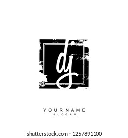 Initial DJ handwriting logo vector