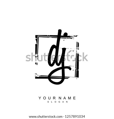 Initial DJ handwriting logo vector