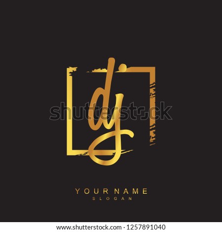 Initial DJ handwriting logo vector