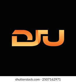 Initial DJU Modern Geometric Business Icon Creative Design Technology Logo