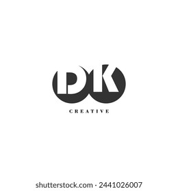 Initial DK company creative label trendy idea brand