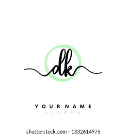 Initial DK handwriting logo