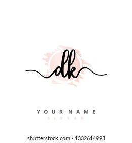 Initial DK handwriting logo