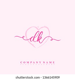 Initial DK handwriting logo