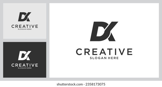 Initial DK or KD letter logo design vector