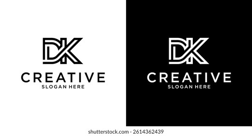 Initial DK or KD letter logo design vector