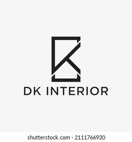 Initial DK real Estate interior logo design inspiration