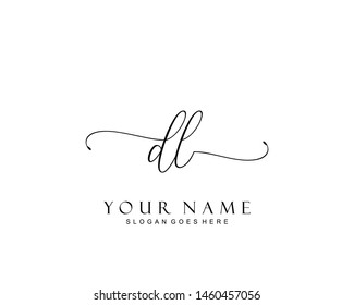 Initial DL beauty monogram and elegant logo design, handwriting logo of initial signature, wedding, fashion, floral and botanical with creative template.