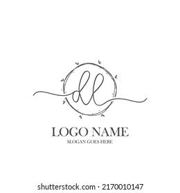 Initial DL beauty monogram and elegant logo design, handwriting logo of initial signature, wedding, fashion, floral and botanical with creative template.