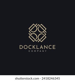 Initial DL letter with Luxury Abstract Shape for Personal Consulting Firm Logo Design