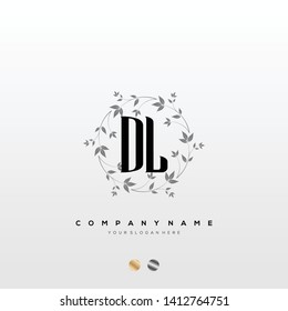 Initial DL letter luxury beauty flourishes ornament monogram logo - Vector