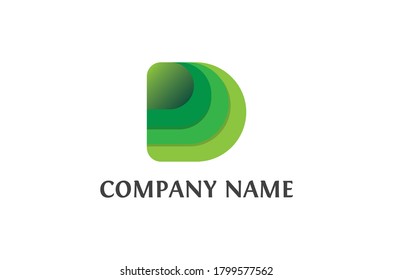 Initial D-letter clean and stylish, minimalist creative style.