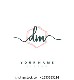 Initial DM handwriting logo
