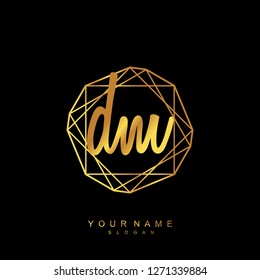 Initial DM handwriting logo vector