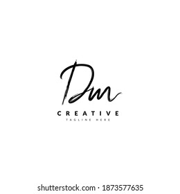Initial DM handwritten signature logotype. Typography for company and business logo. Vector logo design.