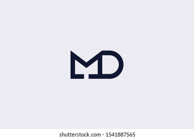 Initial DM MD Letter Logo Design Vector Template. Monogram and Creative Alphabet D M Letters icon Illustration.