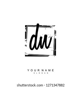 Initial DN handwriting logo vector
