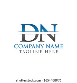 Initial DN Letter Logo Design Vector With Blue and Grey Color. DN Logo Design