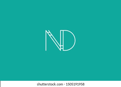 Initial DN ND Letter Logo Design Vector Template. Monogram and Creative Alphabet D N Letters icon Illustration.