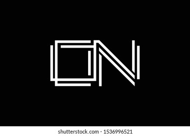 Initial DN ND ON NO modern monogram and elegant logo design, Professional Letters Vector Icon Logo on yellow background.