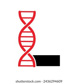 Initial DNA Logo kombiniert mit Buchstaben L Vektor-Vorlage