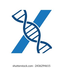 Ursprüngliche DNA-Logo-Kombination mit Buchstaben-X-Vektor-Vorlage