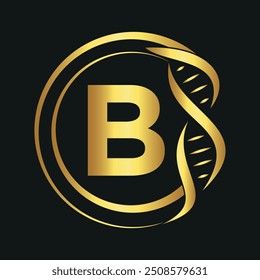 Initial dna Logo combine with letter W vector template