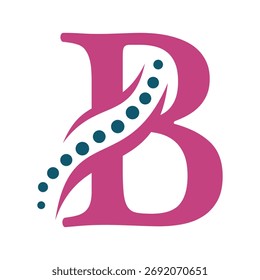 Initial Dna Logo combine with letter B vector template