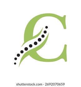 Initial Dna Logo combine with letter C vector template