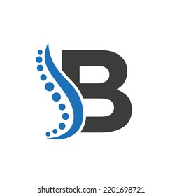 Initial DNA Logo On Letter B Vector Template For Healthcare Sign