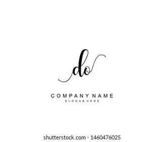 Initial DO beauty monogram and elegant logo design, handwriting logo of initial signature, wedding, fashion, floral and botanical with creative template.