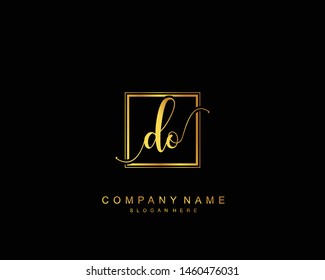 Initial DO beauty monogram and elegant logo design, handwriting logo of initial signature, wedding, fashion, floral and botanical with creative template.