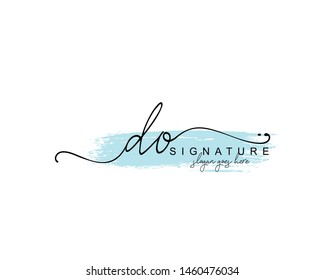 Initial DO beauty monogram and elegant logo design, handwriting logo of initial signature, wedding, fashion, floral and botanical with creative template.