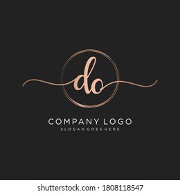 Initial DO beauty monogram and elegant logo design, handwriting logo of initial signature, wedding, fashion, floral and botanical with creative template.