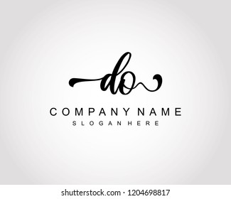 Initial DO handwriting logo vector