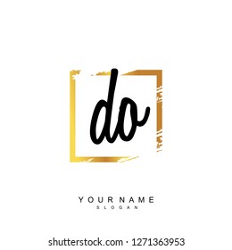 Initial DO handwriting logo vector